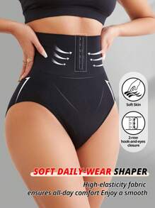 Flarixa Curve Control Panties Seamless High Waist Briefs Shapewear Bottom Body Shaper Butt Lifter-Tummy Waist Control With Adjustable 2-Level Closure Waist Trainer Underwear - Black - View 1