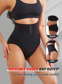 Flarixa Curve Control Panties Seamless High Waist Briefs Shapewear Bottom Body Shaper Butt Lifter-Tummy Waist Control With Adjustable 2-Level Closure Waist Trainer Underwear - Black - View 2