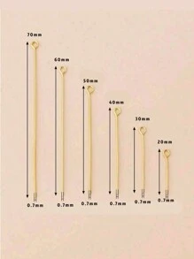 100 件金色、50 件钢、9 件不锈钢 T 形别针、球形别针、尺寸 20-50 毫米、不褪色、可弯曲和可切割，适用于 DIY 手链、项链、耳环、珠宝、手工珠宝配件材料、珠宝制作别针