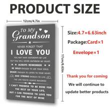 1 pieza Tarjeta de felicitación inspiradora para nieto - Recuerdo sincero para familiares, amigos y seres queridos - Tarjeta única para cumpleaños, graduación, días festivos y ocasiones especiales con un mensaje lleno de amor