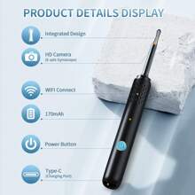 HB Ear Cleaner, Ear Wax Removal, Earwax Remover Tool With 18 Pcs Ear Set, Ear Cleaner With Camera - Earwax Removal Kit With Light, Ear Camera With 4 Spoon, Ear Wax Removal Kit For IOS & Android - Multicolor - View 3