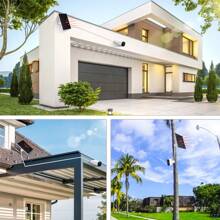 Home Solar Panel With Micro USB Charging Cable And USB-C Connector,Solar Panel, Supply Compatible With Outdoor Security Camera, 6W Continuously Charging - Black - View 8