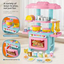 1 pezzo Set da gioco di cucina per bambini, set di giocattoli di cibo e cucina per giocare a fare il ruolo, set di accessori per cucina adatto per bambini e bambine dai 3 ai 5 anni (colore casuale)