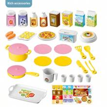 1 pezzo Set da gioco di cucina per bambini, set di giocattoli di cibo e cucina per giocare a fare il ruolo, set di accessori per cucina adatto per bambini e bambine dai 3 ai 5 anni (colore casuale)
