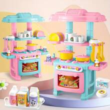 1 pezzo Set da gioco di cucina per bambini, set di giocattoli di cibo e cucina per giocare a fare il ruolo, set di accessori per cucina adatto per bambini e bambine dai 3 ai 5 anni (colore casuale)