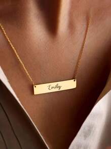 1pc Custom Text Personalized Bar Necklace Personalized Name Jewelry For Women Gold Birthday Name Necklace Anniversary Host Gift Valentine Gift For Girlfriend Valentines