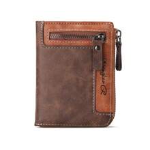 1 pieza Cartera corta vintage con múltiples ranuras y funciones para hombre, adecuada para adolescentes, uso casual, al aire libre, deportivo, viajes, regalos de graduación, accesorios de cumpleaños