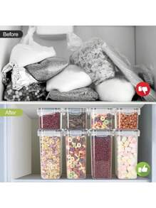 3/6/10/12/15/18/24 stuks luchtdichte voedselcontainers met deksels, keukenopslagcontainers voor pasta, droog voedsel, bloem en suiker, plastic bussen voor voorraadkastorganisatie en opslag met etiketten en stift, keukenbenodigdheden voor thuis