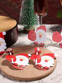 50pcs Christmas Lollipop Holders - Cartoon Cute Santa Claus, Snowman And Penguin Design, Diy Decorative Paper Cards For Xmas Party Favors,Christmas Valentine Day