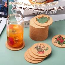 8/15pcs Natural Wooden Camper Cup Coasters - Home Kitchen Coasters, Tableware Mat, Keep Your Drinks Safe And Stylish! Minimalist & Fashionable, Back To School Supplies
