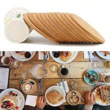 8/15pcs Natural Wooden Camper Cup Coasters - Home Kitchen Coasters, Tableware Mat, Keep Your Drinks Safe And Stylish! Minimalist & Fashionable, Back To School Supplies