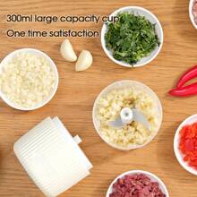 Garlic Puree Machine USB Charging, Electric Mini Garlic Puree Machine, Household Kitchen Small Appliances Garlic Puree Machine 250ml Capacity - White - View 7
