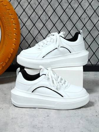 2024 New Fashion Thick Sole Comfortable Casual Unisex Small White Shoes, Versatile Sneakers For Couples, Students