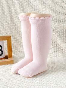 1Pair/Lot Baby Girls Bow Knee High Socks Cute Kids Girl Student Princess Sock Children Solid Color Socks Infant Newborn