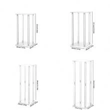 1pc Square Acrylic Flower Stand, Clear Column Vase Stand - Geometric Centerpiece For Wedding, Tabletop Flower Stand, Home Gathering, Wedding Party Decor, Wedding Stage Decoration For Silk Flower Art, Home Decor Flower Stand