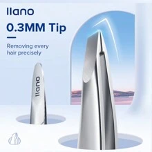 LLANO Colorful Tweezer For Eyebrow And Fine Hair , Hair Remover Hairs Puller, Stainless Steel Makeup Tools/Silver Straight Tip