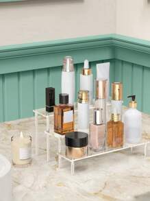 Alzatine in acrilico trasparente, scaffali espositivi per l archiviazione di oggetti decorativi, smalti per unghie, profumi, candele profumate, deodoranti per ambienti, organizer per la casa da scrivania, ufficio, toeletta, camera da letto, bagno, casa, dormitorio, regali decorativi per la stanza delle donne - Multicolore - Visualizzare 2