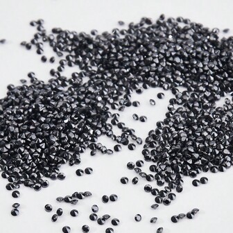 1pc Small Size Moissanite Black Round Crushed Stone, Wholesale For Jewelry Making, Embedding And Decoration, VVS Clarity