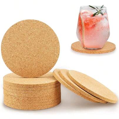 8/15 Porta-copos de madeira natural para campistas - Porta-copos para cozinha, jogo americano para talheres, mantenha suas bebidas estilosas! Minimalista e moderno, material escolar para a volta às aulas
