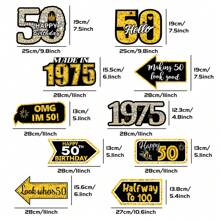 50th Birthday Decorations Black Gold 1975 Party Sign Party Decorations 50th Birthday Party Decorations Signs Colorful Dance Party Signs Retro Photo Props For Men Women Outdoor Indoor Home Party Supplies