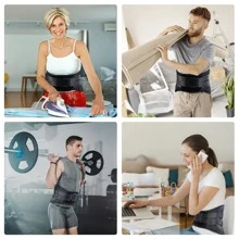 Lower Back Support Belt With Strong Metal Stays, Lumbar Brace For Pain Relief From Scoliosis & Sciatica And Injury Prevention From Heavy Lifting, Adjustable And Breathable - Black - View 6