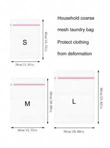 1pc/3pcs/5pcs embalados em três tamanhos de sacos de lavanderia de malha grossa e delicada, sacos de lavanderia de malha durável, zíperes reforçados e anéis de suspensão para viagens, armazenamento, faculdade, dormitório e moradores de apartamentos, lavagem à máquina - Rosa - Ver 10