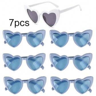 7 件时尚户外休闲眼镜，新年派对婚礼拍照道具沙滩运动眼镜