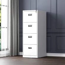 Living And Home 3/4-Drawer Vertical File Cabinet With Interlock - White - 4-drawer White 38.5cm W X 45cm D X 133cm H - View 5