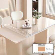 PVC 1.0mm Thick Transparent Tablecloth, Waterproof, Oil Resistant, Heat-Resistant ,Scratch Resistant, Tablecloth, Table Surface Protective Film, Suitable For Home Hotel Dining Table Cloth, Tea Table Cloth, Home Tablecloth 1pc