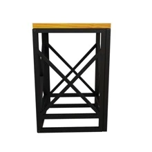 Compact Stool In Wood And Polypropylene Elegance And Versatility - 黑色 - 查看 3