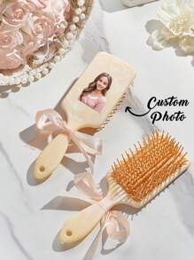 1把定制照片雕刻发梳，个性化顺发梳，伴娘礼物，女孩生日礼物，腮红粉色气垫梳，祖母礼物，周年纪念礼物，情人节礼物，生日礼物，结婚礼物，母亲节礼物，闺蜜礼物，送给妈妈的礼物，送给女朋友的礼物，送给她的礼物，送给妻子的礼物，圣诞礼物 - 彩色 - 查看 6