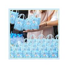 12pcs/Set Baby Shower Favors Gift Bags, Baby Shower Party Goodie Bags, Birthday Party Favor Bags, Blue Sweet Return Gifts Bags,Cute Cartoon Baby Bottles And Bows Party Decoration - Multicolor - View 4