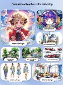 Conjunto de 204 canetas marcadoras para estudantes, lápis de aquarela para estudantes, kit de canetas marcadoras à base de óleo com ponta dupla, pincel para caderno de esboços para estudantes, 12/24/30/36/48/60/80/120/168/204 cores