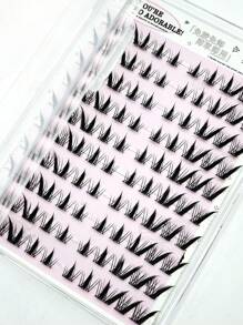 100 片无胶九尾自然假睫毛，适合初学者，蓬松分叉，丰盈，增加眼睛长度睫毛簇，睫毛簇，单根睫毛，睫毛，假睫毛 - C - 查看 8