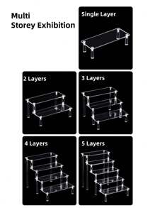 Alzatine in acrilico trasparente, scaffali espositivi per l archiviazione di oggetti decorativi, smalti per unghie, profumi, candele profumate, deodoranti per ambienti, organizer per la casa da scrivania, ufficio, toeletta, camera da letto, bagno, casa, dormitorio, regali decorativi per la stanza delle donne - Multicolore - Visualizzare 9
