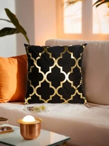 1pc Gold Foil Printed Holiday Decor, Soft Comfortable Gold Foil Printed Pillow Cover, Suitable For Sofa, Home Decor, Room Decor, Holiday Gift. Creates A Festive Atmosphere, Suitable For Birthday, Graduation And Other Occasions. - Multicolor - View 15