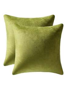 Green Decorative Throw Pillow Covers Velvet Soft For Couch Sofa Bedroom Living Room Outdoor Pack Of 1 18x18 Inch Aqua - Teal Blue - View 6