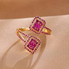 1pc Women's Fashion Versatile Adjustable Cubic Zirconia Ring