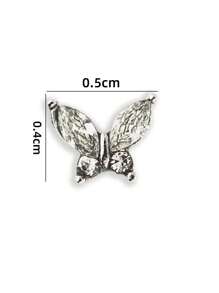 klimonla Mini Butterfly Nail Accessories Zirconia Nail Rhinestone Accessories Light Luxury Super Flash Alloy Silver Metal Accessories Small Steel Balls Nails Nail Supplies Nails Nail Charms Nail Gems