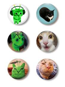 1 件可爱猫咪图案徽章胸针、女士翻领别针、包包挂饰、别针、送给朋友、家人、老师的有趣礼物 - 彩色 - 查看 1