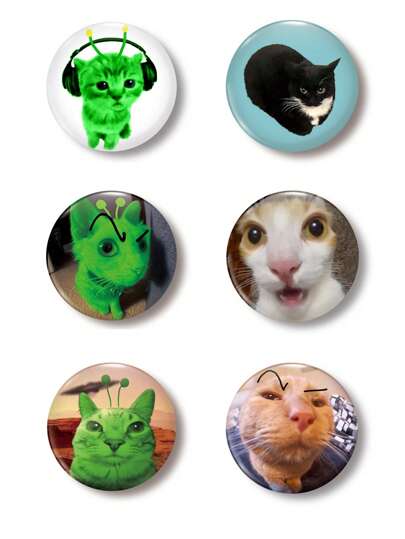 1 件可爱猫咪图案徽章胸针、女士翻领别针、包包挂饰、别针、送给朋友、家人、老师的有趣礼物
