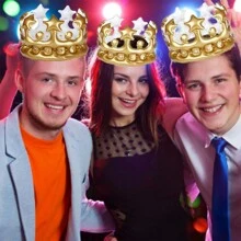 3pcs Inflatable Crown Hat, Festival Party, Stage Show Crown Prop, Inflatable Birthday Crown - Yellow - View 1