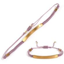 1 pièce Bracelet corde tressée fait main personnalisé, bracelet en pierre gravé personnalisé, convient pour le port quotidien, l'anniversaire de couple, la Saint-Valentin, l'anniversaire, les festivals, cadeau de couple de la Saint-Valentin, argent, stylé, coloré, vintage, simple, unisexe, décontracté, mignon, personnalisé, unique, idéal pour lui, idéal pour elle, elle, petit ami, petite amie, papa, maman, famille, amis, pour les anniversaires, pour les anniversaires, pour la remise des diplômes, pour le bal de promo, pour la fête, cadeaux pour la fête des mères