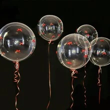 53 个/30 个大号透明 Bobo 氦气球，配红色缎带蝴蝶结装饰，适合情人节、周年纪念、生日、新娘送礼会、派对