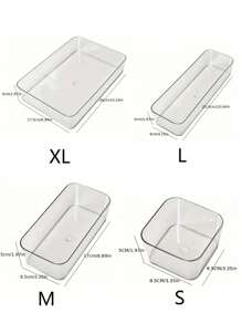 1pc Stackable Clear Acrylic Desktop Organizer Box, Portable Storage Container For Office, Desk, Bedroom, Drawer