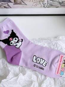 Nieuwe kindersokken Sanrio meisjes cartoon hielpatroon sokken studenten Kuromi Melody Mid-Tube antislip sokken