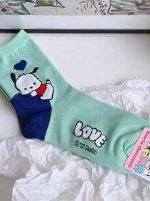 Nieuwe kindersokken Sanrio meisjes cartoon hielpatroon sokken studenten Kuromi Melody Mid-Tube antislip sokken