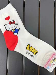 Nieuwe kindersokken Sanrio meisjes cartoon hielpatroon sokken studenten Kuromi Melody Mid-Tube antislip sokken