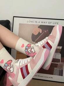 Nieuwe kindersokken Sanrio meisjes cartoon hielpatroon sokken studenten Kuromi Melody Mid-Tube antislip sokken