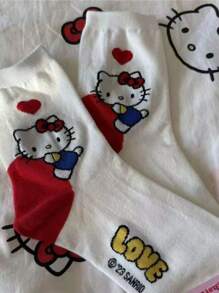 Nieuwe kindersokken Sanrio meisjes cartoon hielpatroon sokken studenten Kuromi Melody Mid-Tube antislip sokken